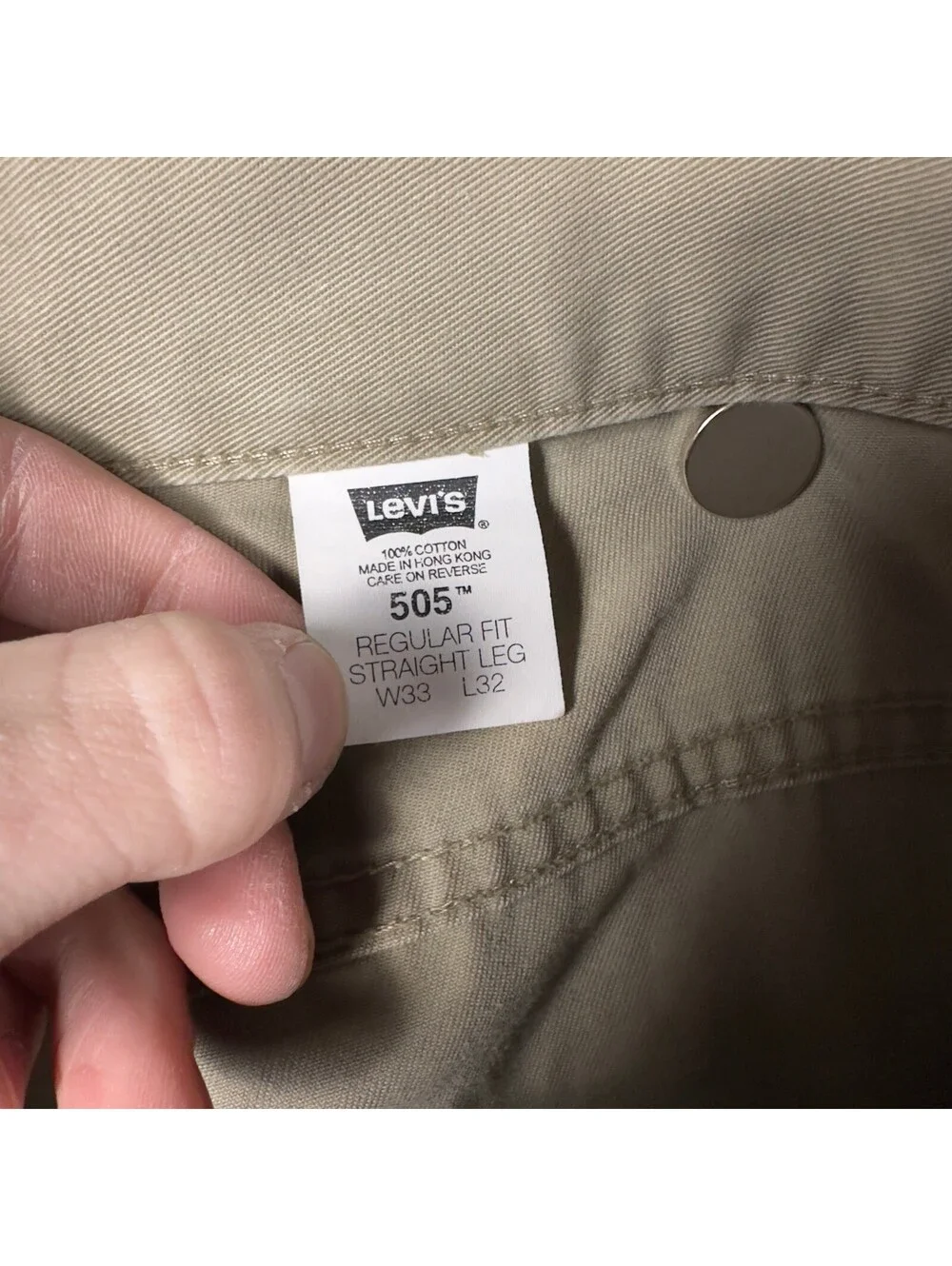 Vintage Y2K Levis 505 Straight Pants Mens 33x32 Khaki Tan